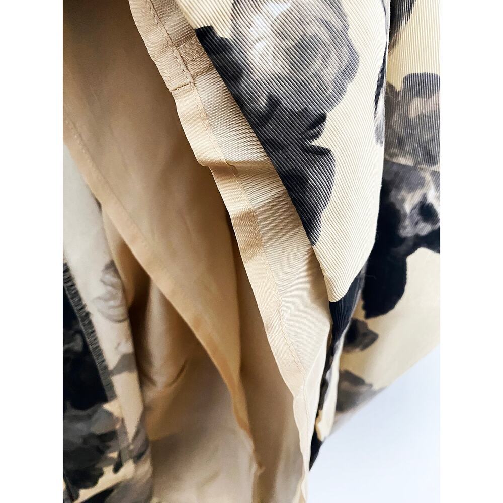 Eliza J Women's Cream Black Floral Pleated Dress Cap Sleeves Pleats Pockets 10 - Picture 8 of 11